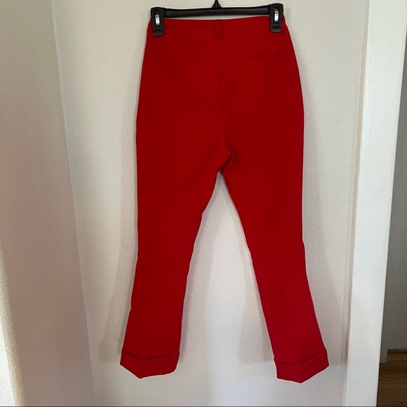 UNIF High Waist Straight Leg Pants Bright Red Women's size 24 - Picture 2 of 3